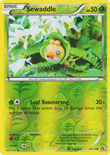 Sewaddle - 9/113 - Common - Reverse Holo | Legendary Treasures