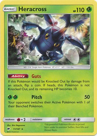 Heracross - 11/147 - Rare | SM -  Burning Shadows