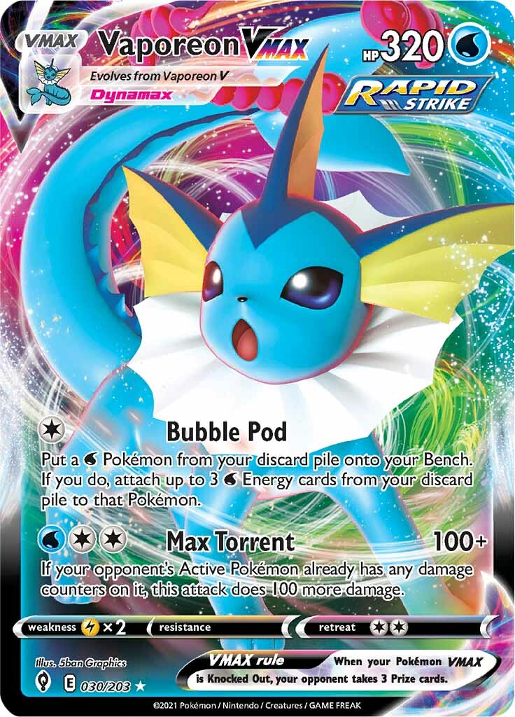 Vaporeon VMAX - 030/203 - Ultra Rare | SWSH - Evolving Skies