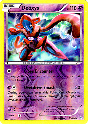 Deoxys - 33/108 - Holo Rare - Reverse Holo | XY - Roaring Skies