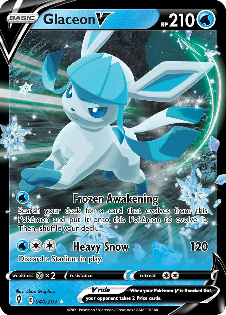 Glaceon V - 040/203 - Ultra Rare | SWSH - Evolving Skies