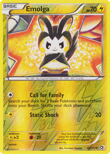 Emolga - 49/113 - Uncommon - Reverse Holo | Legendary Treasures