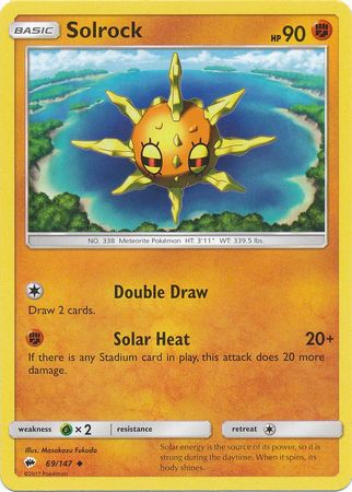 Solrock - 69/147 - Uncommon | SM -  Burning Shadows