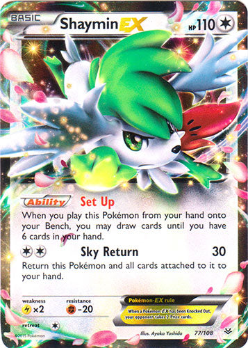 Shaymin-EX - 77/108 - Holo Rare ex | XY - Roaring Skies
