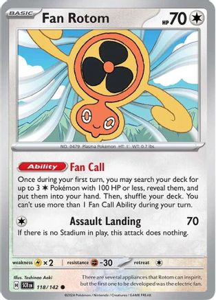 Fan Rotom - 118/142 - Common - Reverse Holo | SV - Stellar Crown