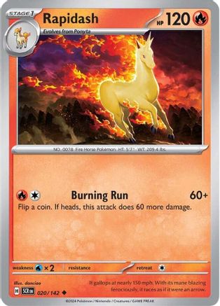 Rapidash - 020/142 - Uncommon - Reverse Holo | SV - Stellar Crown