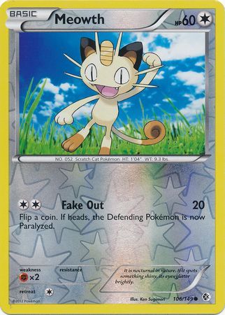 Meowth - 106/149 - Common - Reverse Holo | BW - Boundaries Crossed