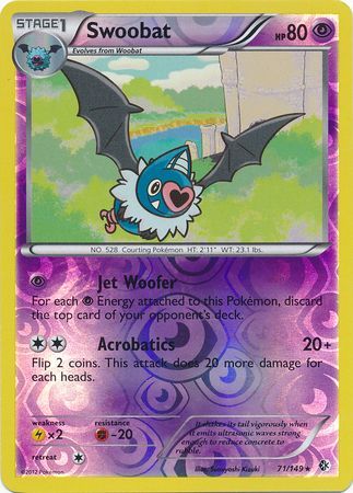 Swoobat - 71/149 - Rare - Reverse Holo | BW - Boundaries Crossed