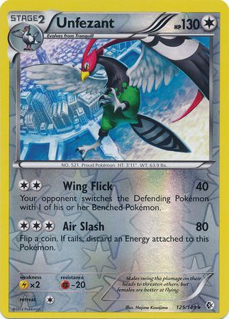 Unfezant - 125/149 - Rare - Reverse Holo | BW - Boundaries Crossed