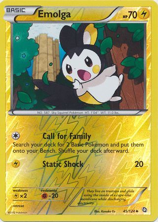 Emolga - 45/124 - Uncommon - Reverse Holo | BW - Dragons Exalted