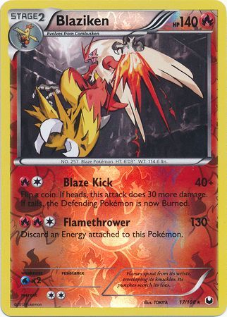 Blaziken - 17/108 - Holo Rare - Reverse Holo | BW - Dark Explorers