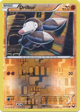 Drilbur - 55/108 - Common - Reverse Holo | BW - Dark Explorers