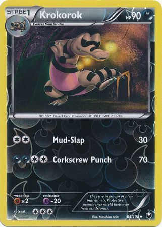 Krokorok - 65/108 - Uncommon - Reverse Holo | BW - Dark Explorers