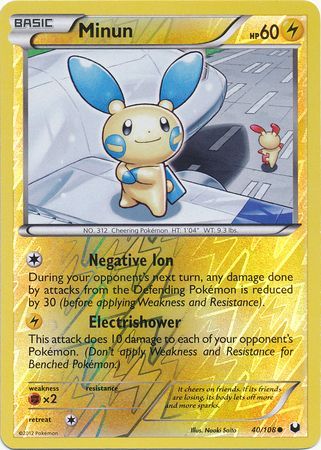 Minun - 40/108 - Common - Reverse Holo | BW - Dark Explorers