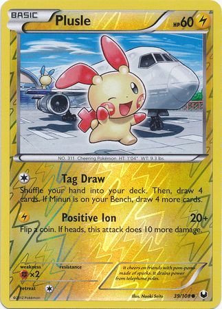 Plusle - 39/108 - Common - Reverse Holo | BW - Dark Explorers