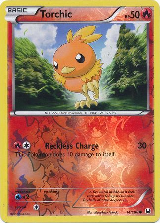 Torchic - 14/108 - Common - Reverse Holo | BW - Dark Explorers