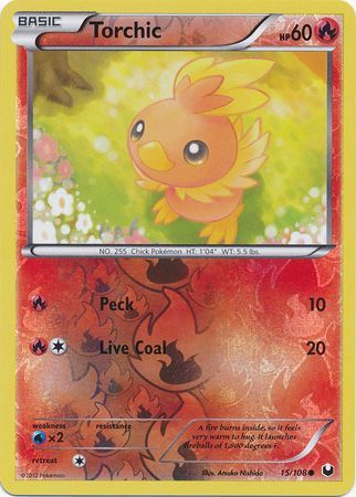 Torchic - 15/108 - Common - Reverse Holo | BW - Dark Explorers