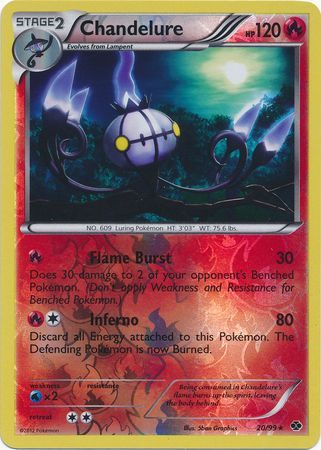 Chandelure - 20/99 - Holo Rare - Reverse Holo | BW - Next Destinies