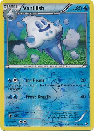 Vanillish - 28/101 - Uncommon - Reverse Holo | BW - Noble Victories