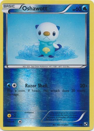 Oshawott - 28/114 - Common - Reverse Holo | Black and White