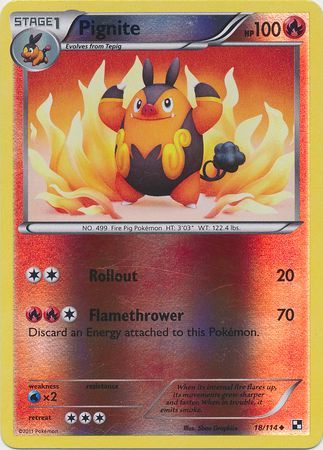 Pignite - 18/114 - Uncommon - Reverse Holo | Black and White