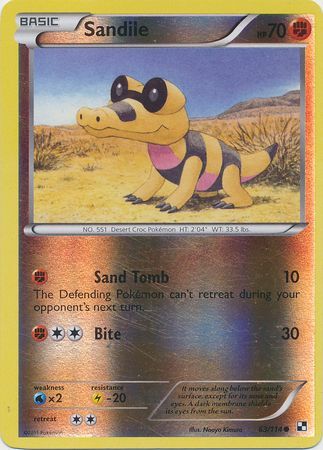 Sandile - 63/114 - Common - Reverse Holo | Black and White