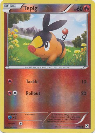 Tepig - 15/114 - Common - Reverse Holo | Black and White