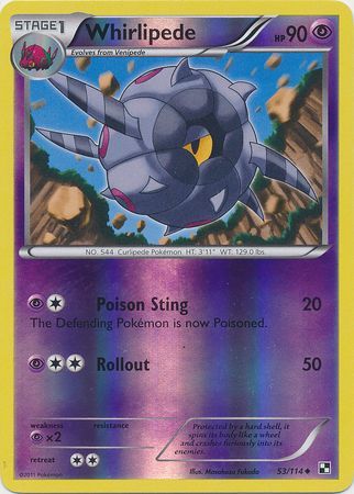 Whirlipede - 53/114 - Uncommon - Reverse Holo | Black and White