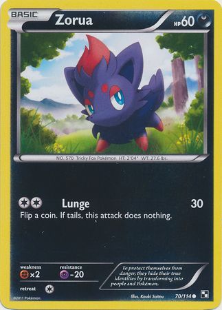 Zorua - 70/114 - Common - Reverse Holo | Black and White