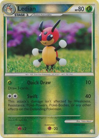 Ledian - 25/123 - Rare - Reverse Holo | HeartGold SoulSilver