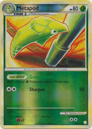 Metapod - 46/123 - Uncommon - Reverse Holo | HeartGold SoulSilver