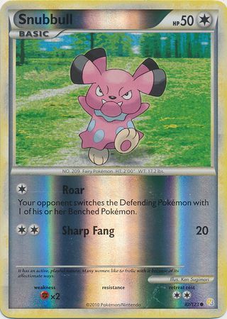 Snubbull - 82/123 - Common - Reverse Holo | HeartGold SoulSilver