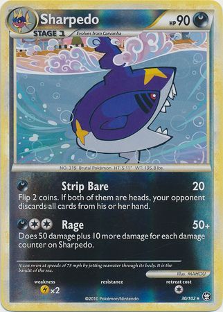 Sharpedo - 30/102 - Rare - Reverse Holo | HS Triumphant