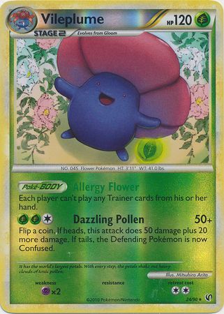 Vileplume - 24/90 - Rare - Reverse Holo | HS Undaunted