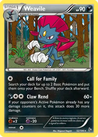 Weavile - 52/106 - Rare | XY - Flashfire
