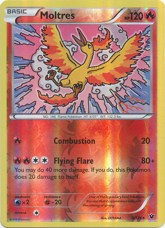 Moltres - 9/124 - Rare - Reverse Holo | XY - Fates Collide