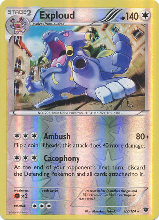 Exploud - 82/124 - Rare - Reverse Holo | XY - Fates Collide