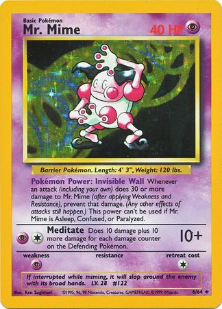 Mr. Mime - 6/64 - Holo Rare - Missing Set Symbol | Jungle