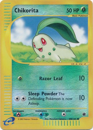 Chikorita - 100/165 - Common - Reverse Holo | Expedition