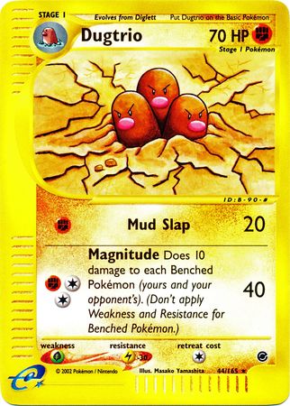 Dugtrio - 44/165 - Rare - Reverse Holo | Expedition