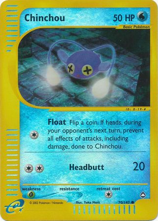 Chinchou - 70/147 - Common - Reverse Holo | Aquapolis