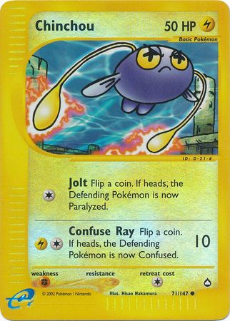 Chinchou - 71/147 - Common - Reverse Holo | Aquapolis