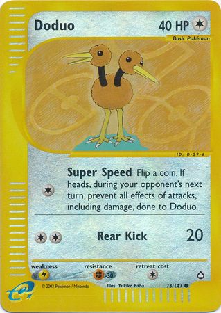 Doduo - 73/147 - Common - Reverse Holo | Aquapolis