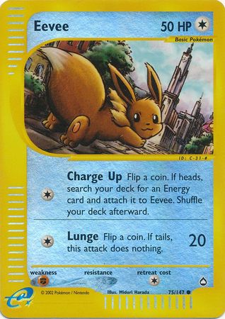 Eevee - 75/147 - Common - Reverse Holo | Aquapolis