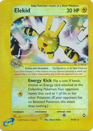Elekid - 9/147 - Rare - Reverse Holo | Aquapolis