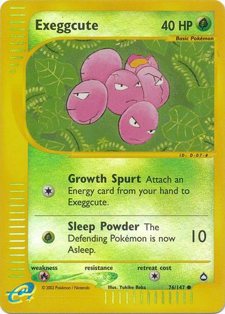 Exeggcute - 76/147 - Common - Reverse Holo | Aquapolis