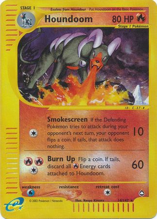 Houndoom - 14/147 - Rare - Reverse Holo | Aquapolis