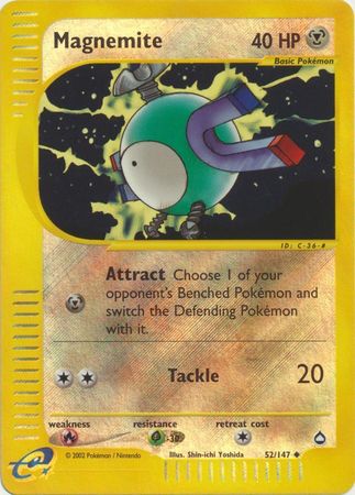 Magnemite - 52/147 - Uncommon - Reverse Holo | Aquapolis
