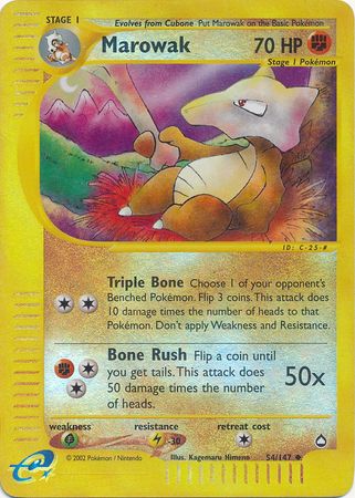 Marowak - 54/147 - Uncommon - Reverse Holo | Aquapolis