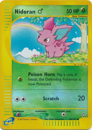 Nidoran (Male) - 96/147 - Common - Reverse Holo | Aquapolis